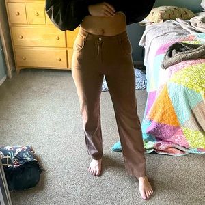 Brown straight leg pants
